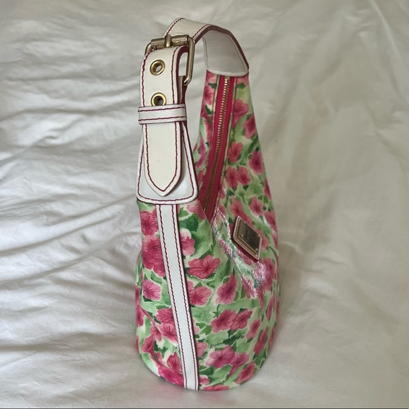 Dooney & Bourke Pink Petunia Floral Shoulder Bucket Bag - Picture 2 of 5